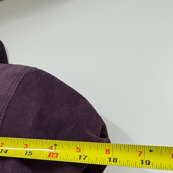 ANTONIO MELANI Dark Purple Suede Vintage Slouchy Shoulder Bag - Picture 8 of 11